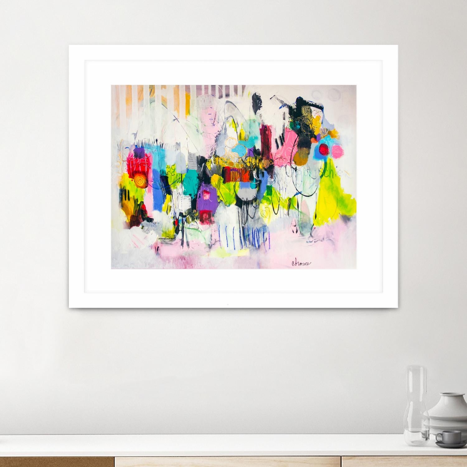 Lost in Oklahoma by Cynthia Anne Brown on GIANT ART - pink,yellow abstracts, contemporary
