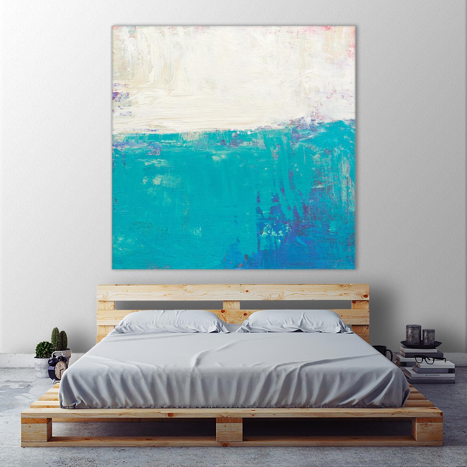 Aqua White by Don Bishop on GIANT ART - white abstract