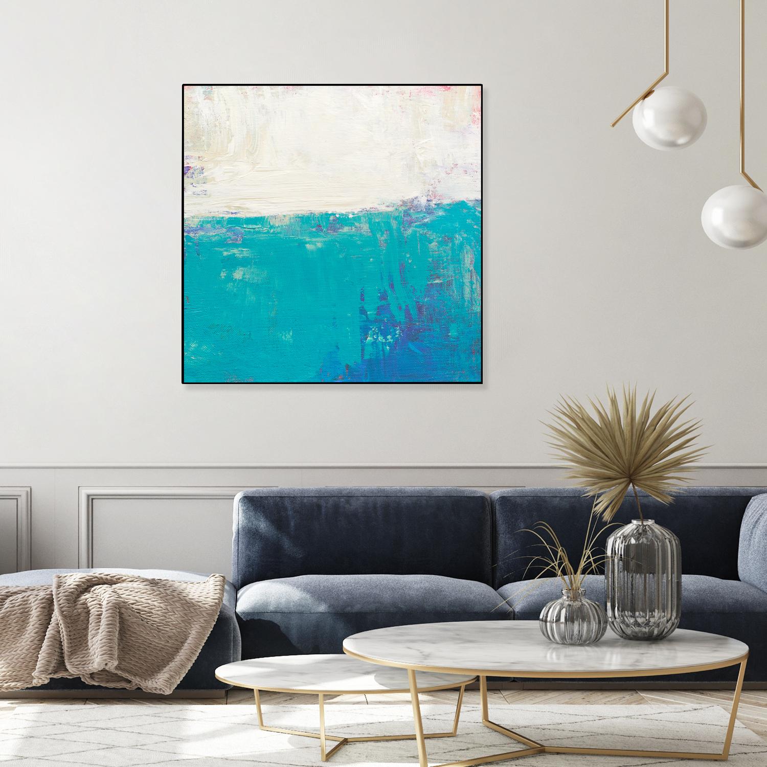 Aqua White by Don Bishop on GIANT ART - white abstract