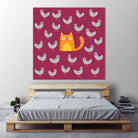 Cat amongst the Pigeons by Michael Buxton on GIANT ART - multicolor urban/pop surrealism; animals; contemporary