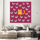Cat amongst the Pigeons by Michael Buxton on GIANT ART - multicolor urban/pop surrealism; animals; contemporary