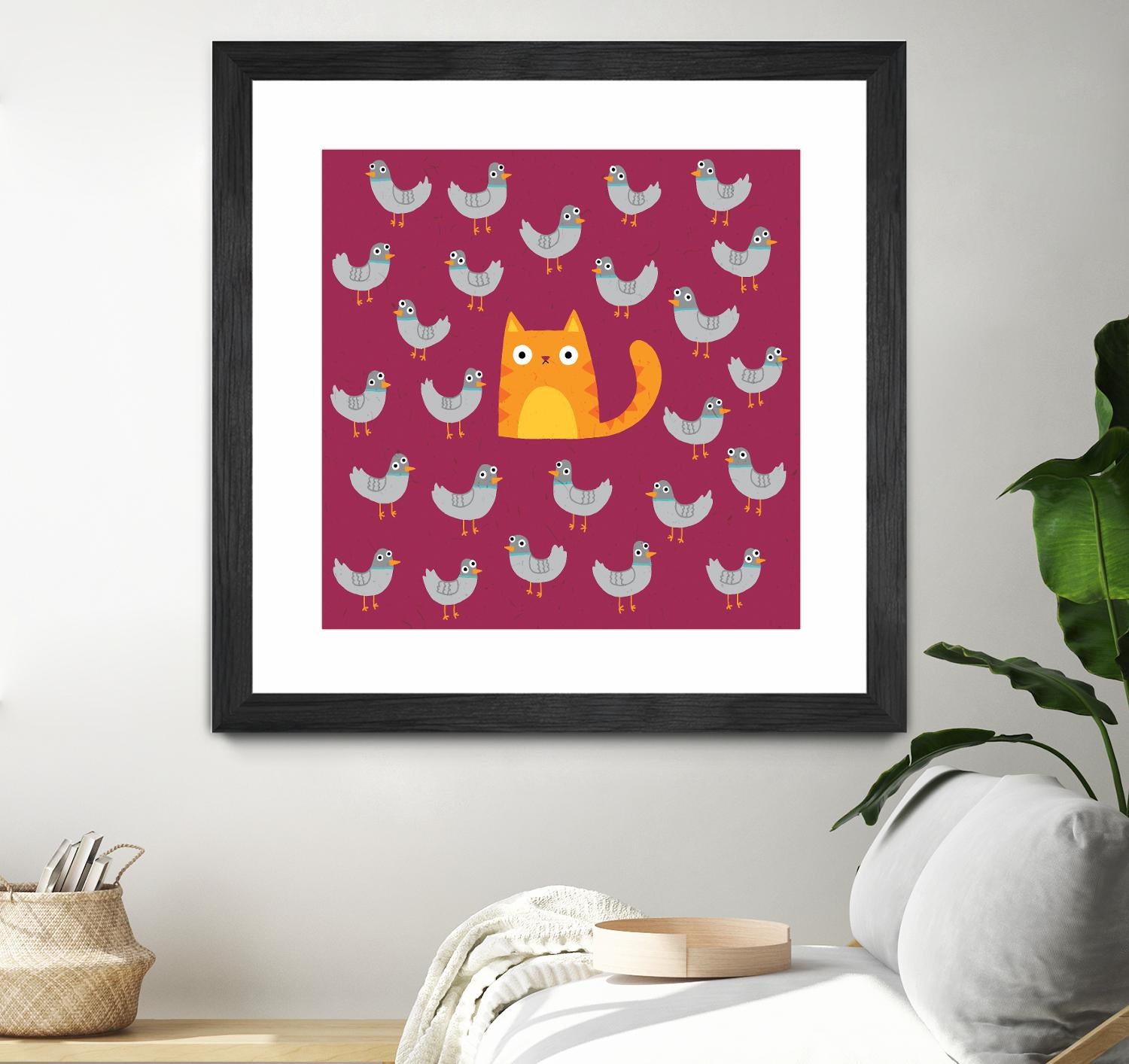 Cat amongst the Pigeons by Michael Buxton on GIANT ART - multicolor urban/pop surrealism; animals; contemporary