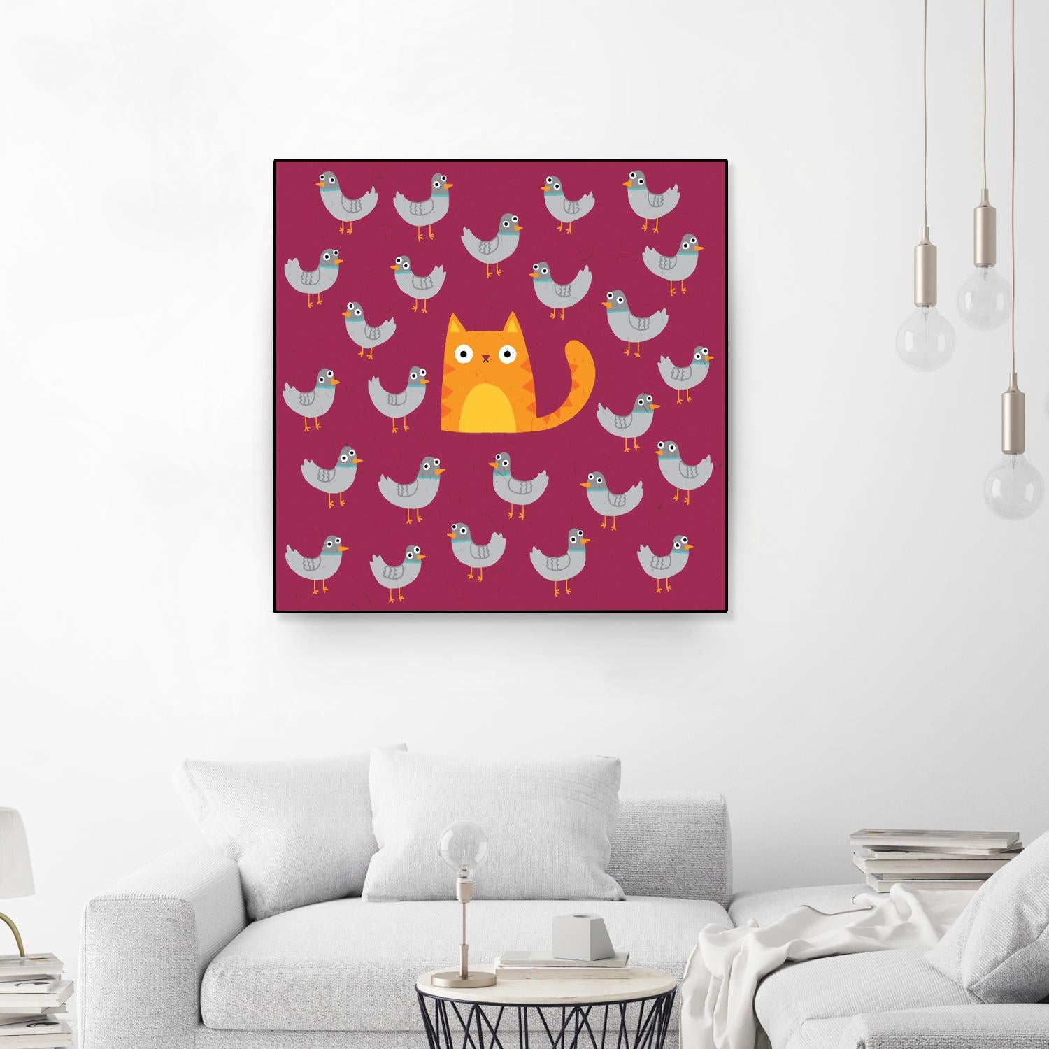 Cat amongst the Pigeons by Michael Buxton on GIANT ART - multicolor urban/pop surrealism; animals; contemporary