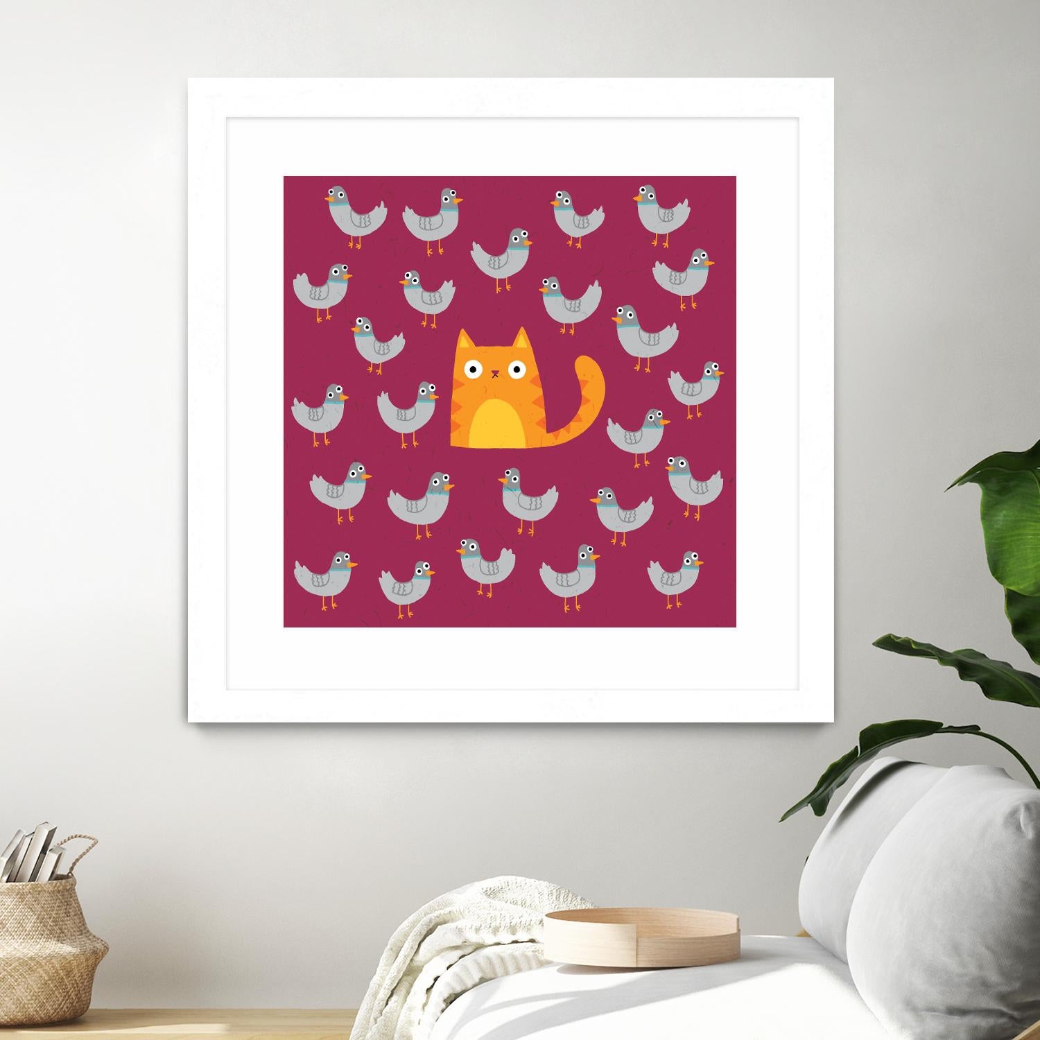 Cat amongst the Pigeons by Michael Buxton on GIANT ART - multicolor urban/pop surrealism; animals; contemporary