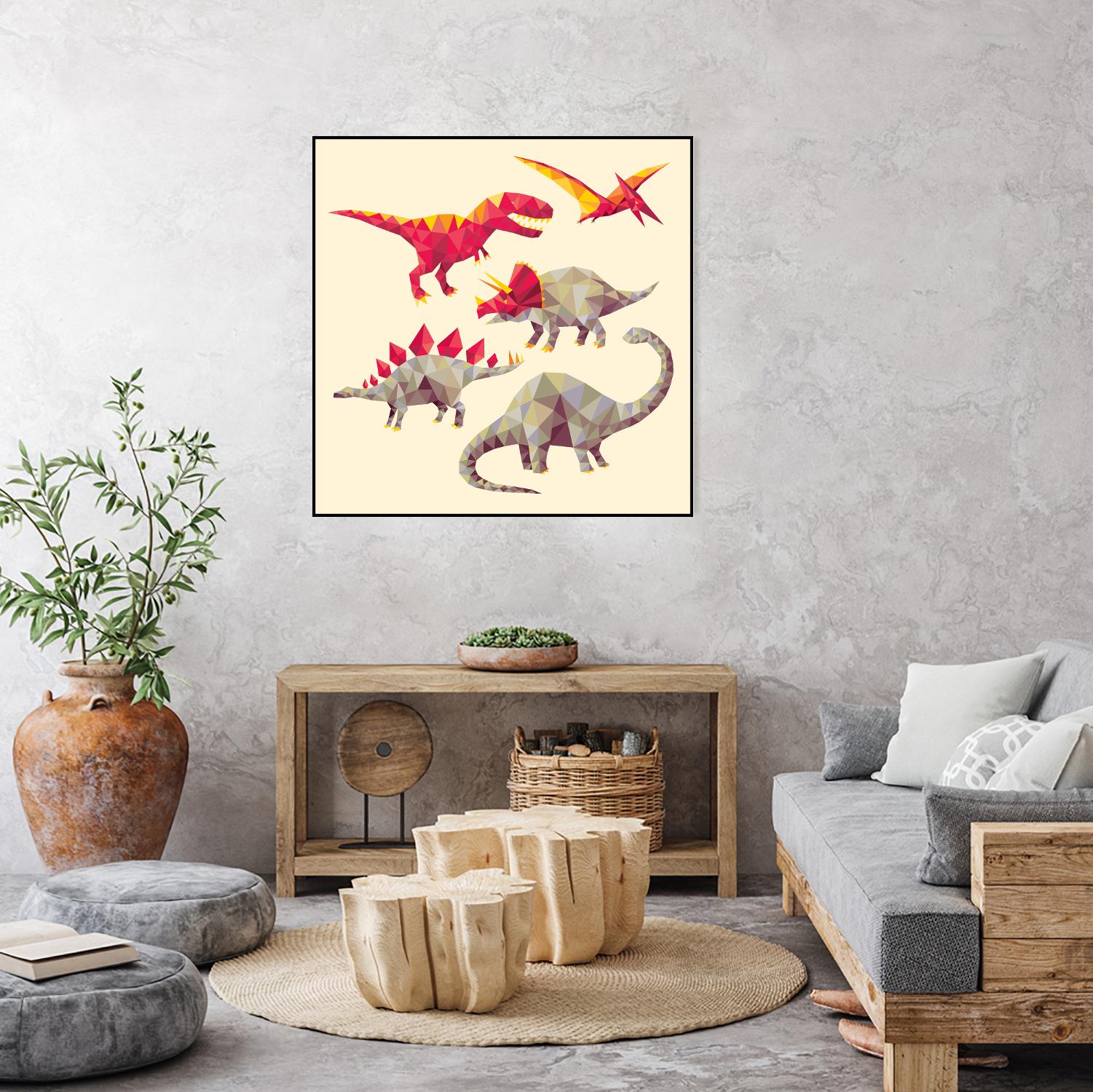 Geo Saurs by Michael Buxton on GIANT ART - multicolor urban/pop surrealism; animals; children