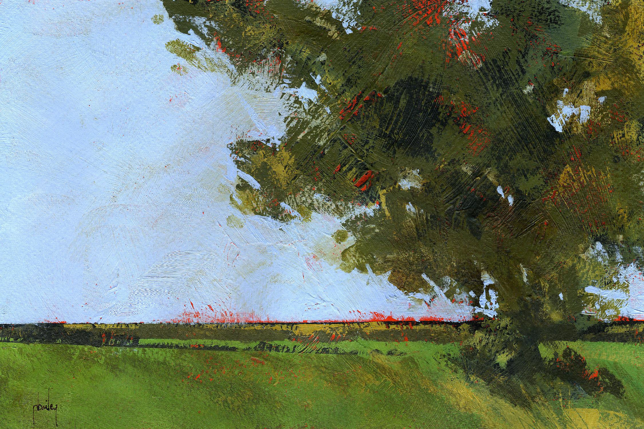 Autumn Oak and Empty Fields by Paul Bailey on GIANT ART - multicolor landscapes; contemporary