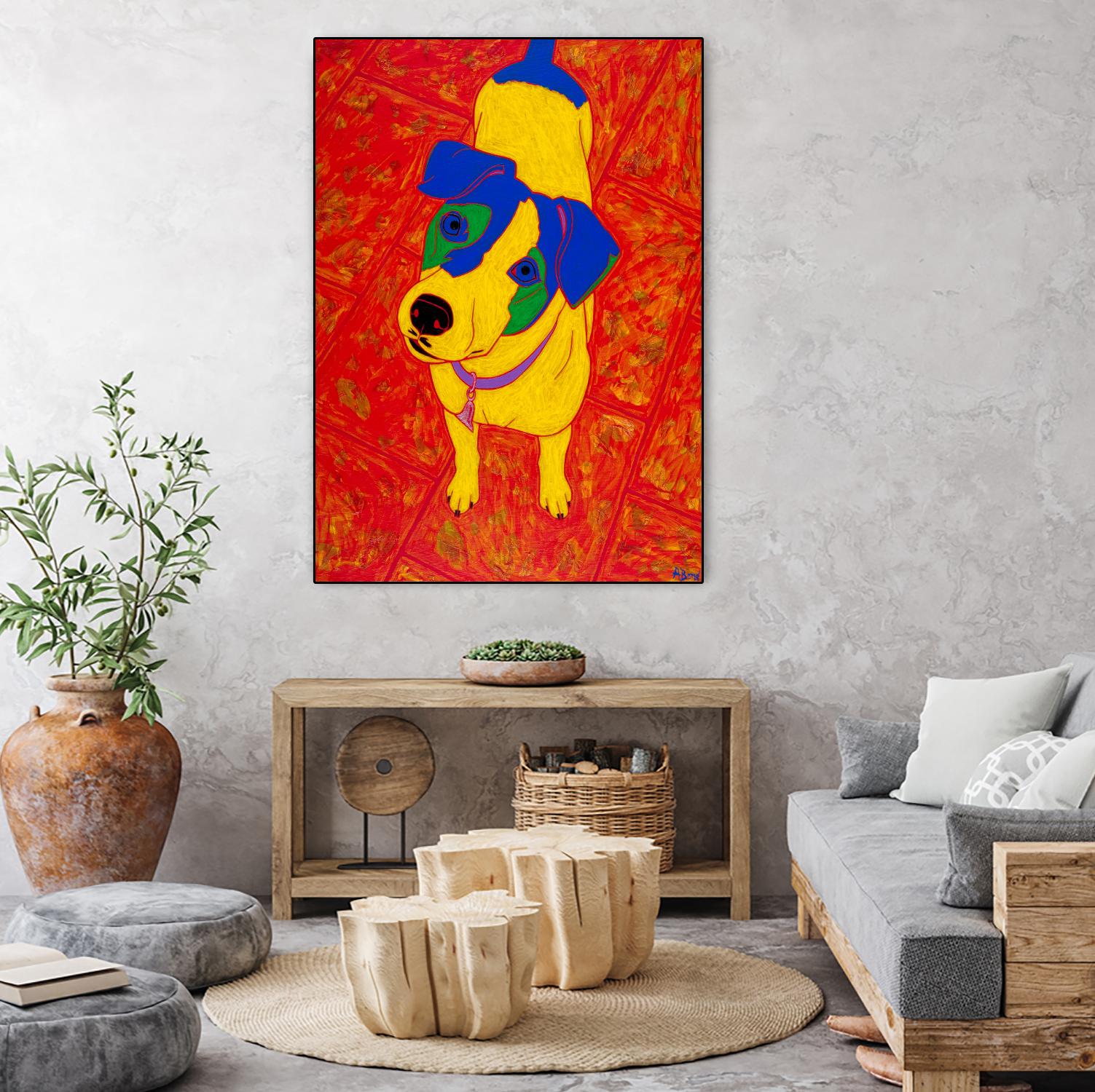 Feisty Jack Russell by Angela Bond on GIANT ART - multicolor animals; contemporary