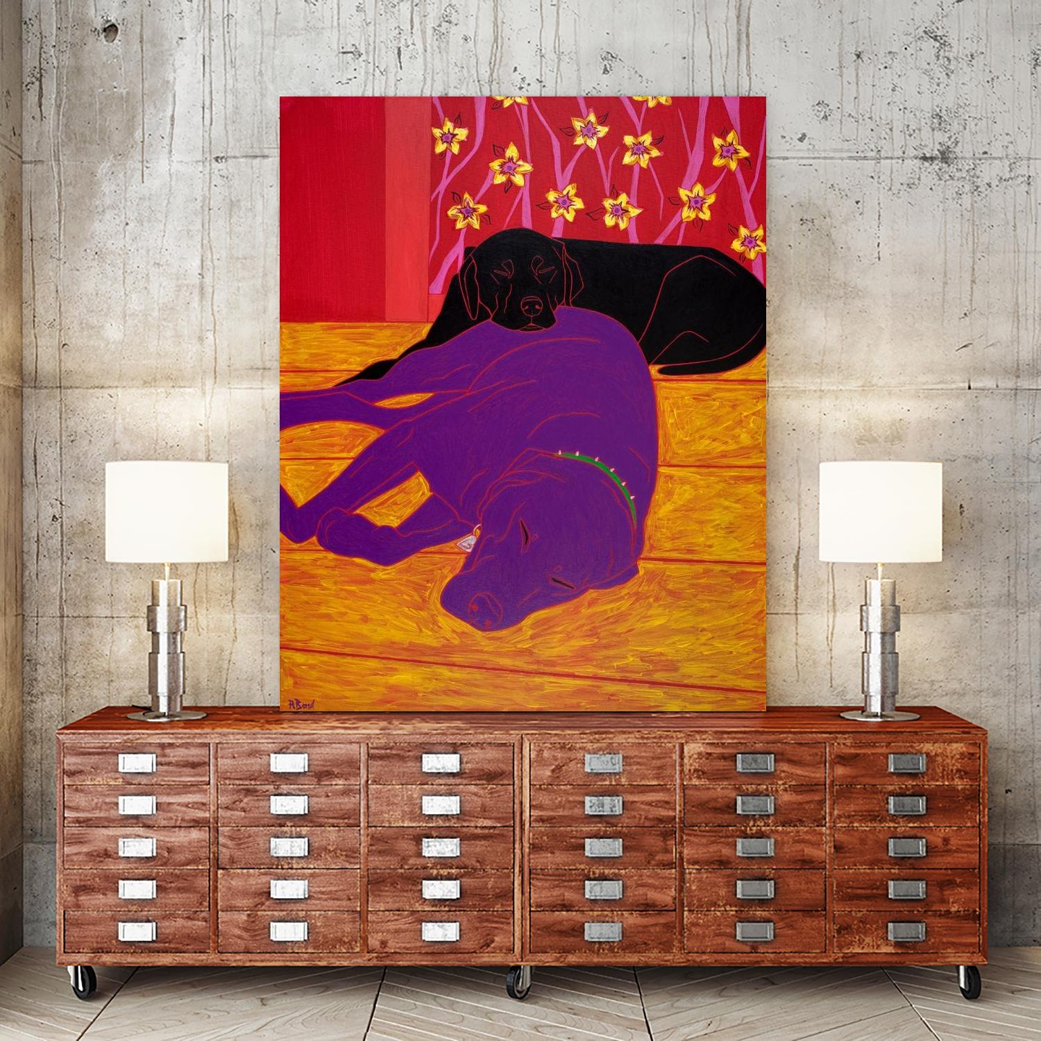Let Sleeping Dogs Lie by Angela Bond on GIANT ART - multicolor animals; contemporary
