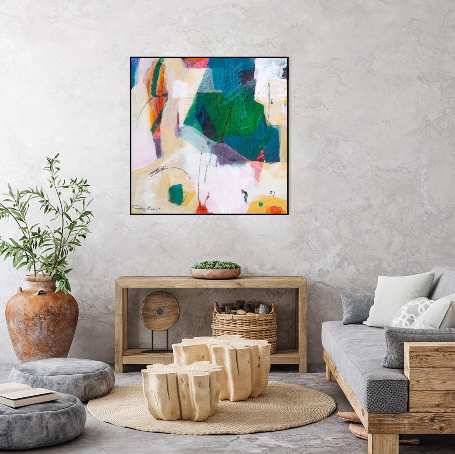 Oide 4 by Pamela K Beer on GIANT ART - yellow,blue abstracts, contemporary