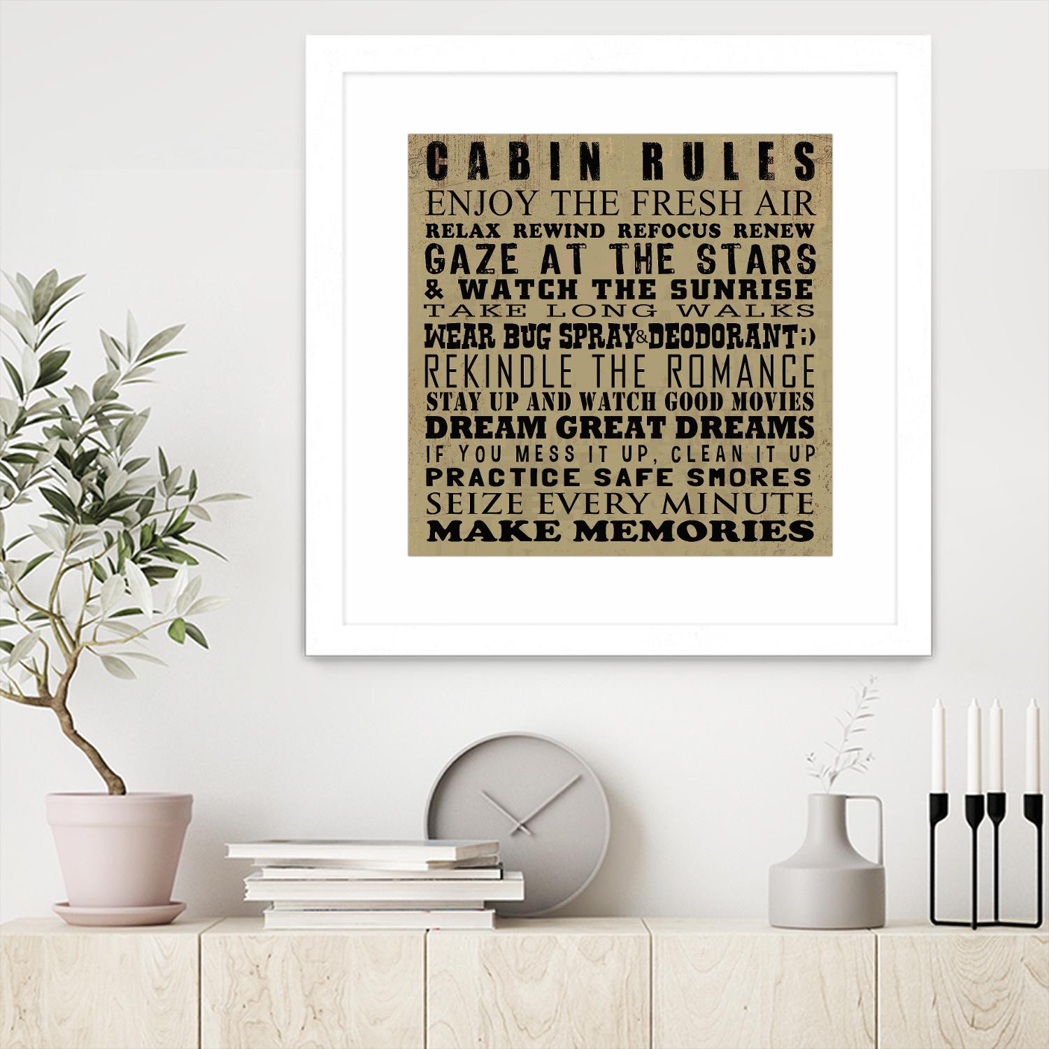 Cabin Rules by Jim Baldwin on GIANT ART - multicolor inspirational
