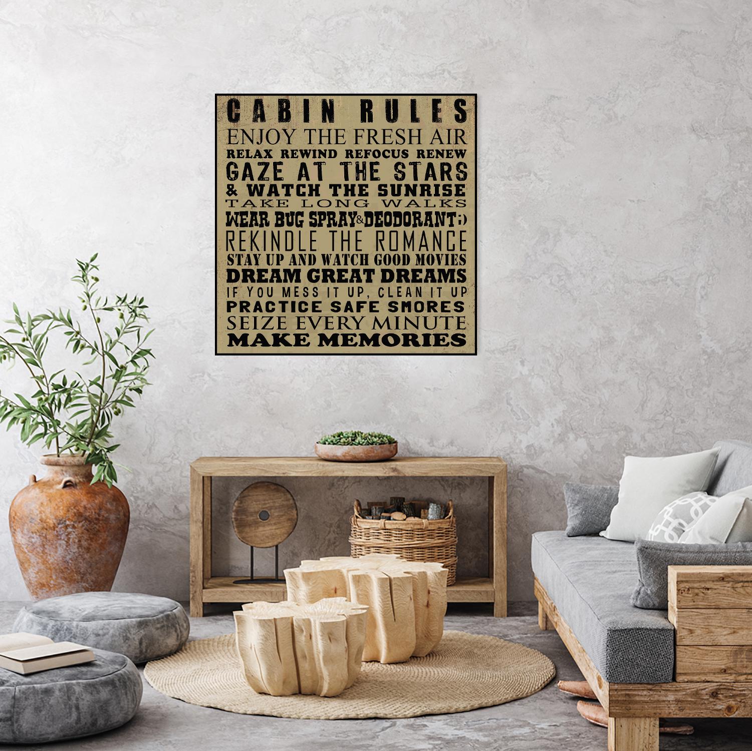 Cabin Rules by Jim Baldwin on GIANT ART - multicolor inspirational