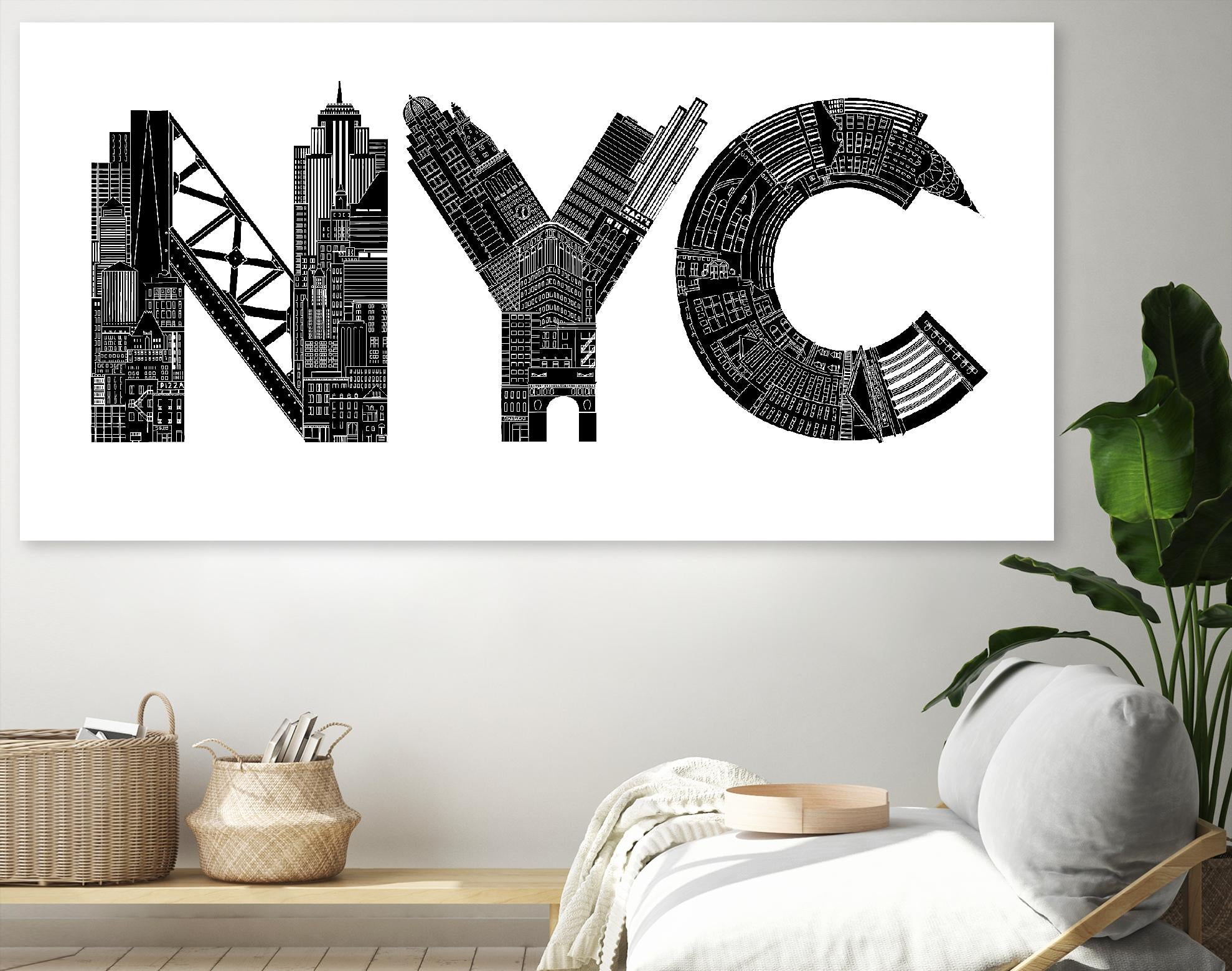 NYC by Robert Farkas on GIANT ART - white city scene