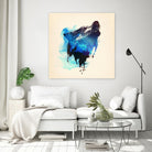 Alone as a Wolf by Robert Farkas on GIANT ART - blue animals