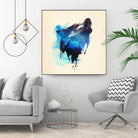 Alone as a Wolf by Robert Farkas on GIANT ART - blue animals