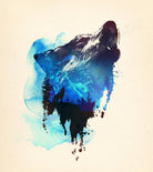 Alone as a Wolf by Robert Farkas on GIANT ART - blue animals