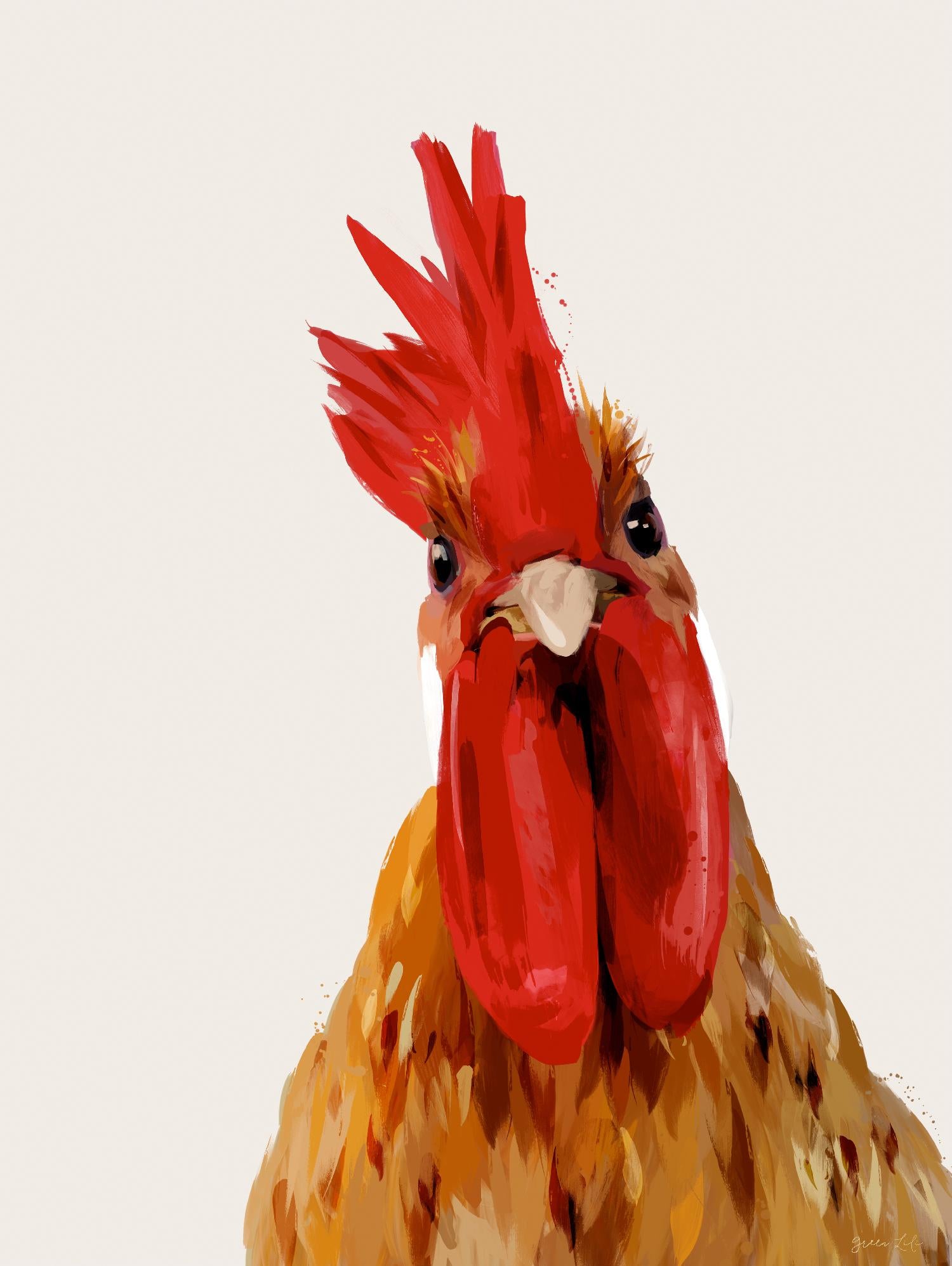 Chicken or The Egg? by Green Lili on GIANT ART - multicolor contemporary; animals