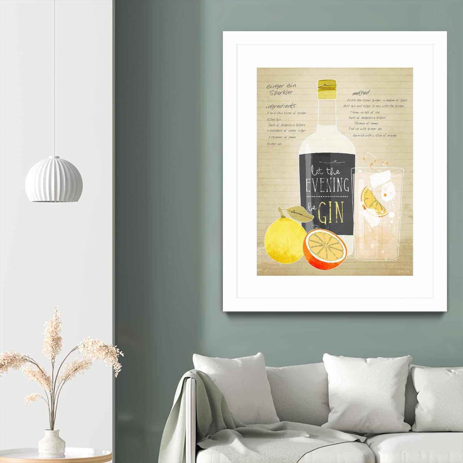 Ginger Gin Sparkler by Green Lili on GIANT ART - multicolor cuisine