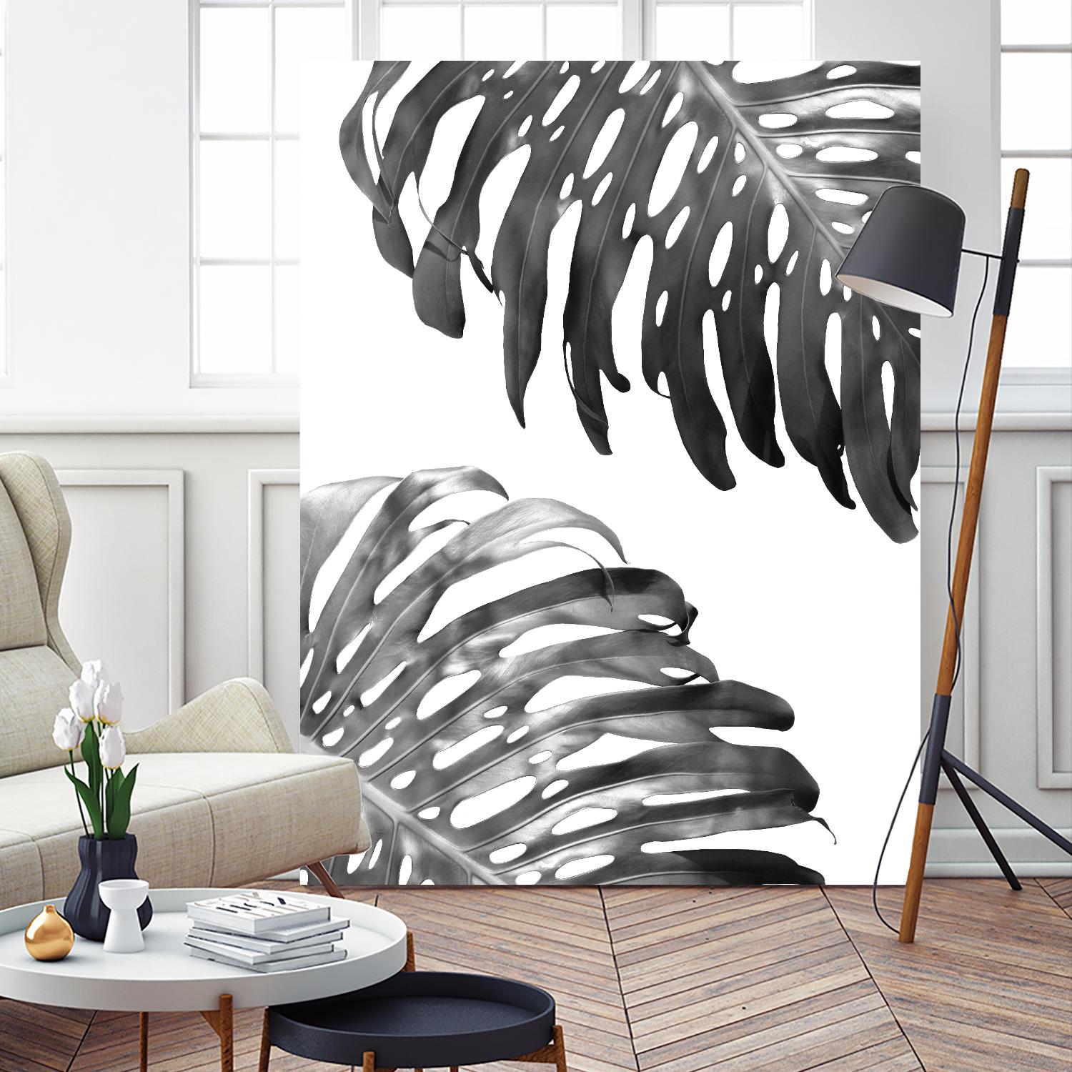 Double Philodendron (BW) by Lexie Greer on GIANT ART - multicolor photography; floral/still life