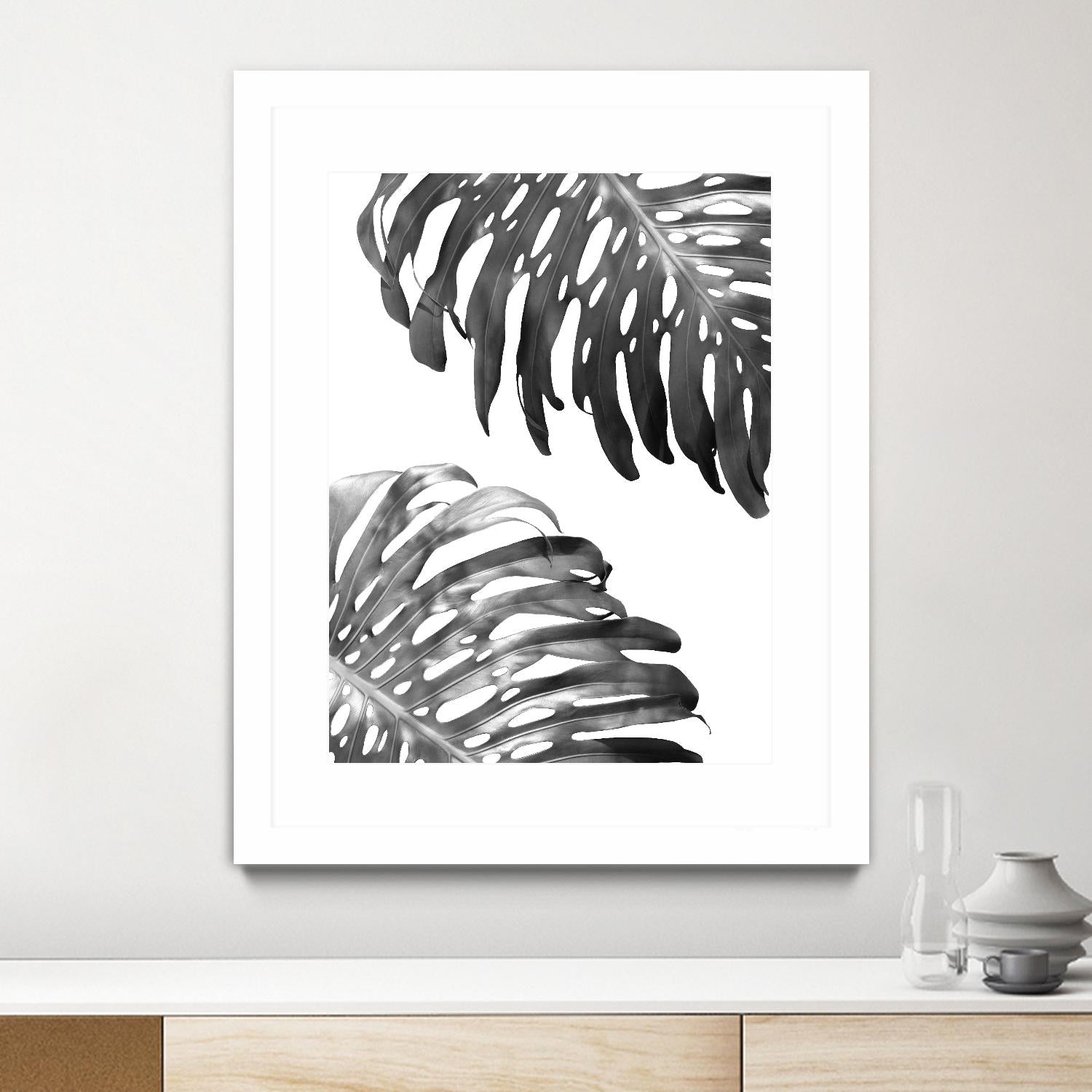 Double Philodendron (BW) by Lexie Greer on GIANT ART - multicolor photography; floral/still life