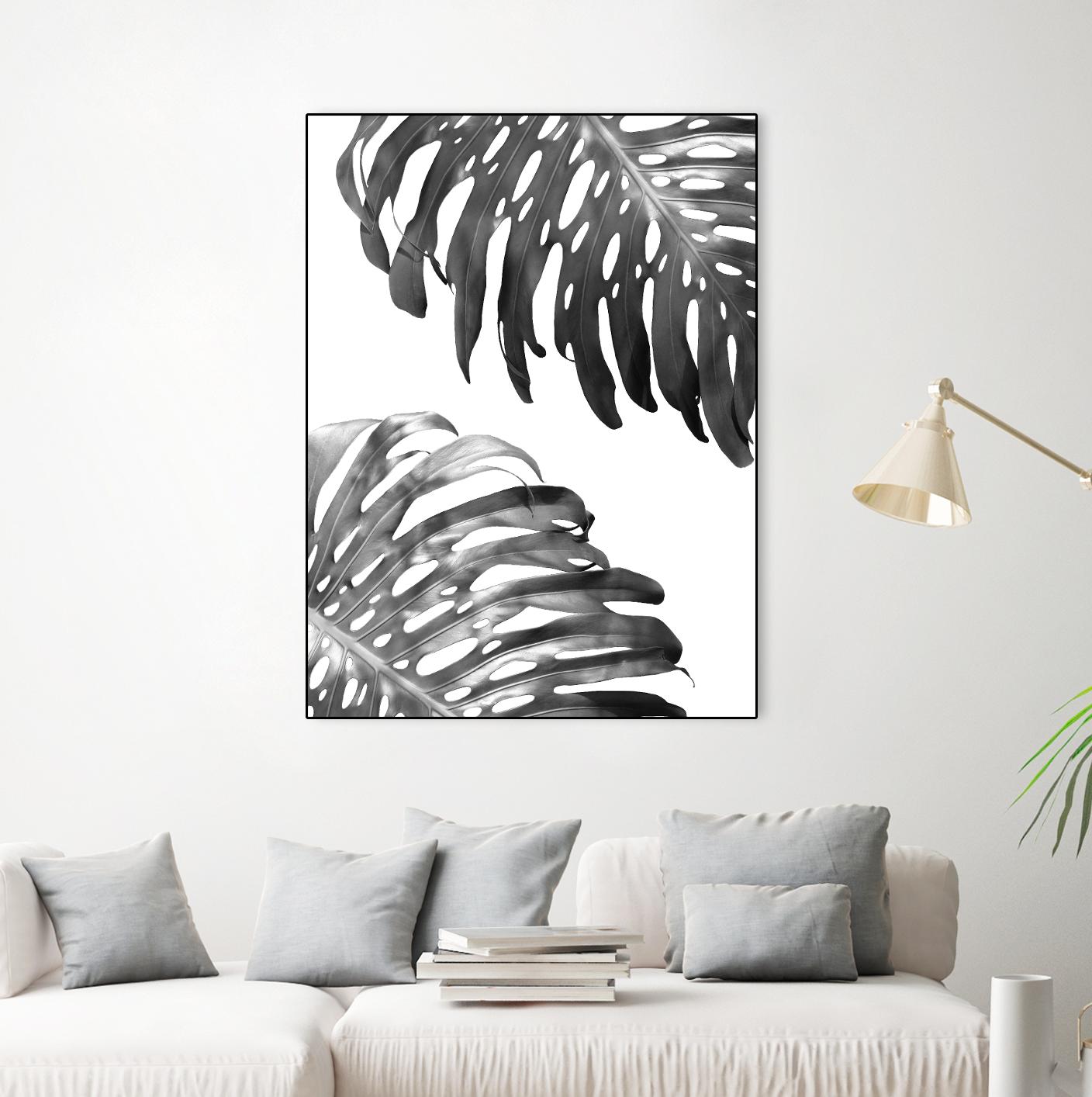 Double Philodendron (BW) by Lexie Greer on GIANT ART - multicolor photography; floral/still life