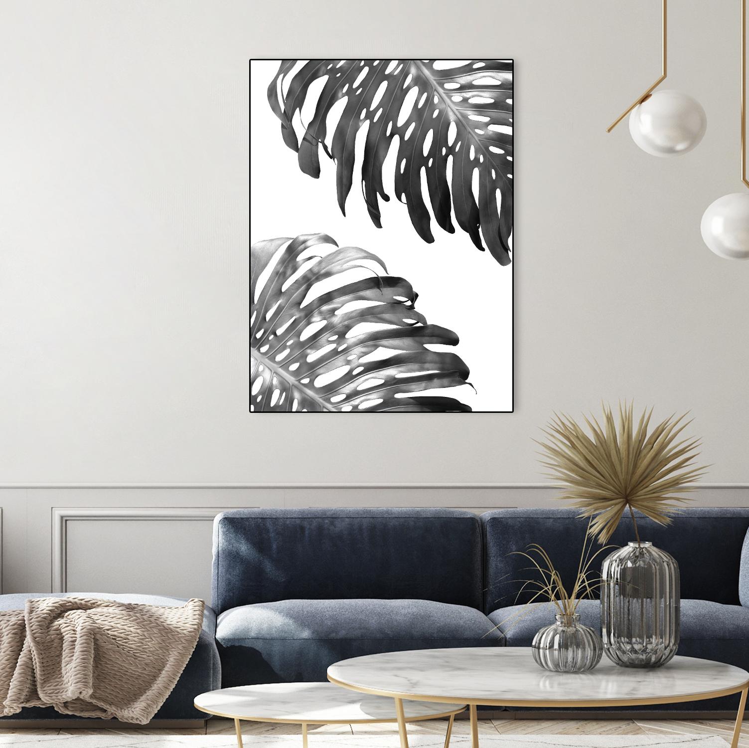 Double Philodendron (BW) by Lexie Greer on GIANT ART - multicolor photography; floral/still life