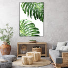 Double Philodendron (color) by Lexie Greer on GIANT ART - green botanical leaves