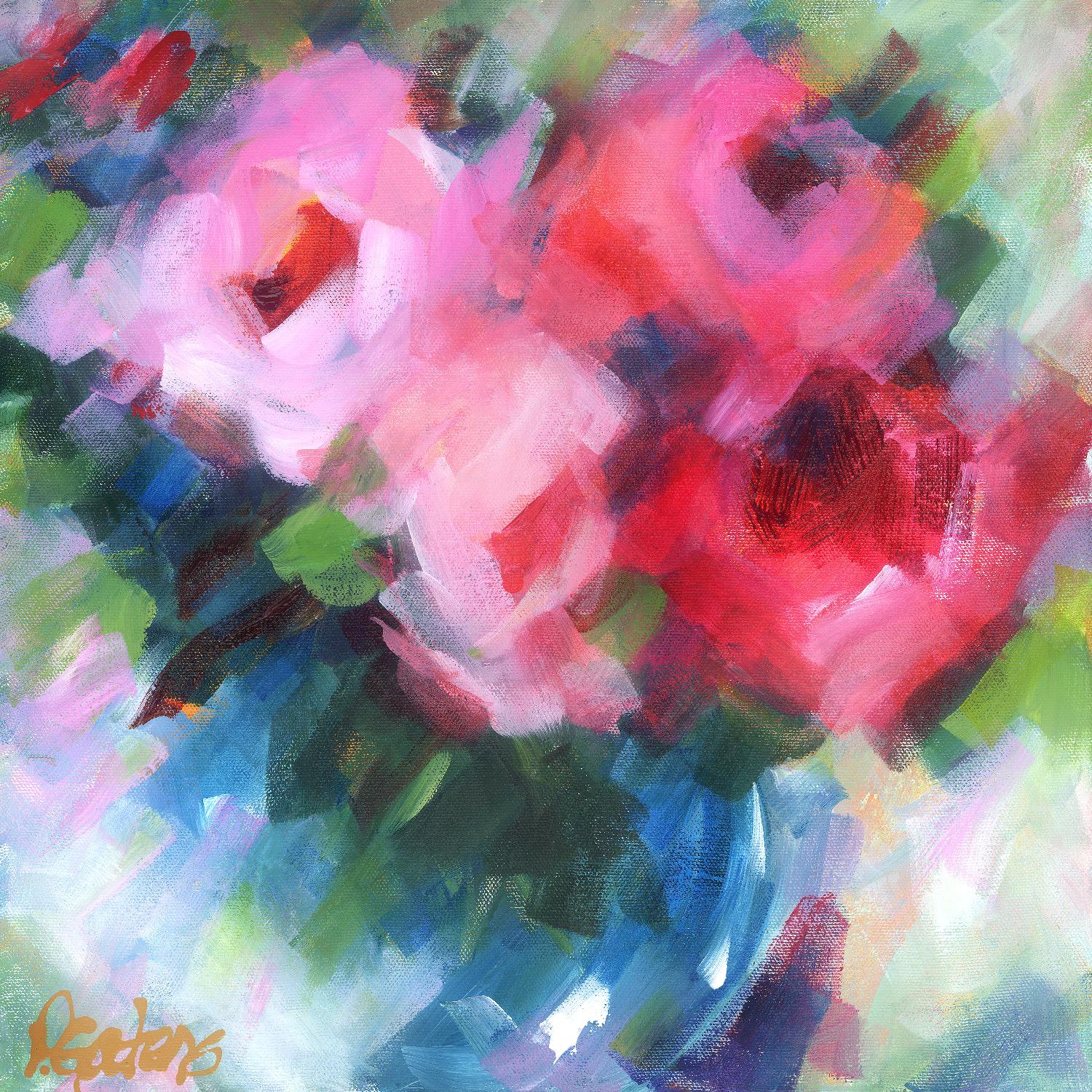 Big Pinks by Pamela Gatens on GIANT ART - multicolor floral/still life