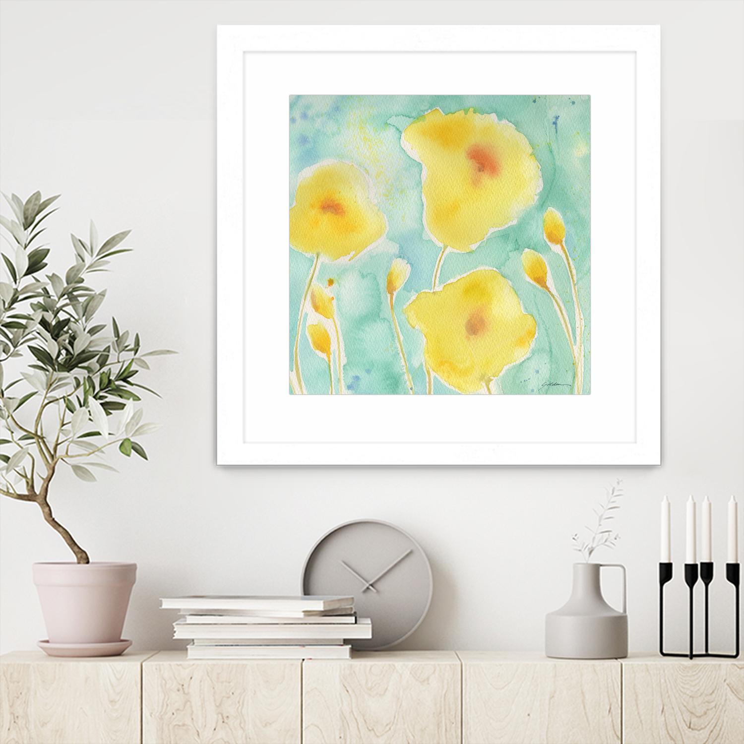 Summer Rain #3 by Sheila Golden on GIANT ART - multicolor floral/still life; contemporary