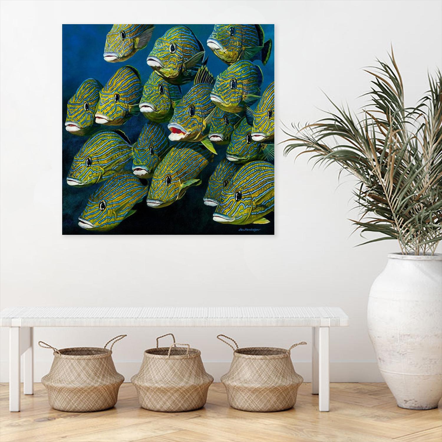 Shoal of Grunts by Jan Henderson on GIANT ART - multicolor animals
