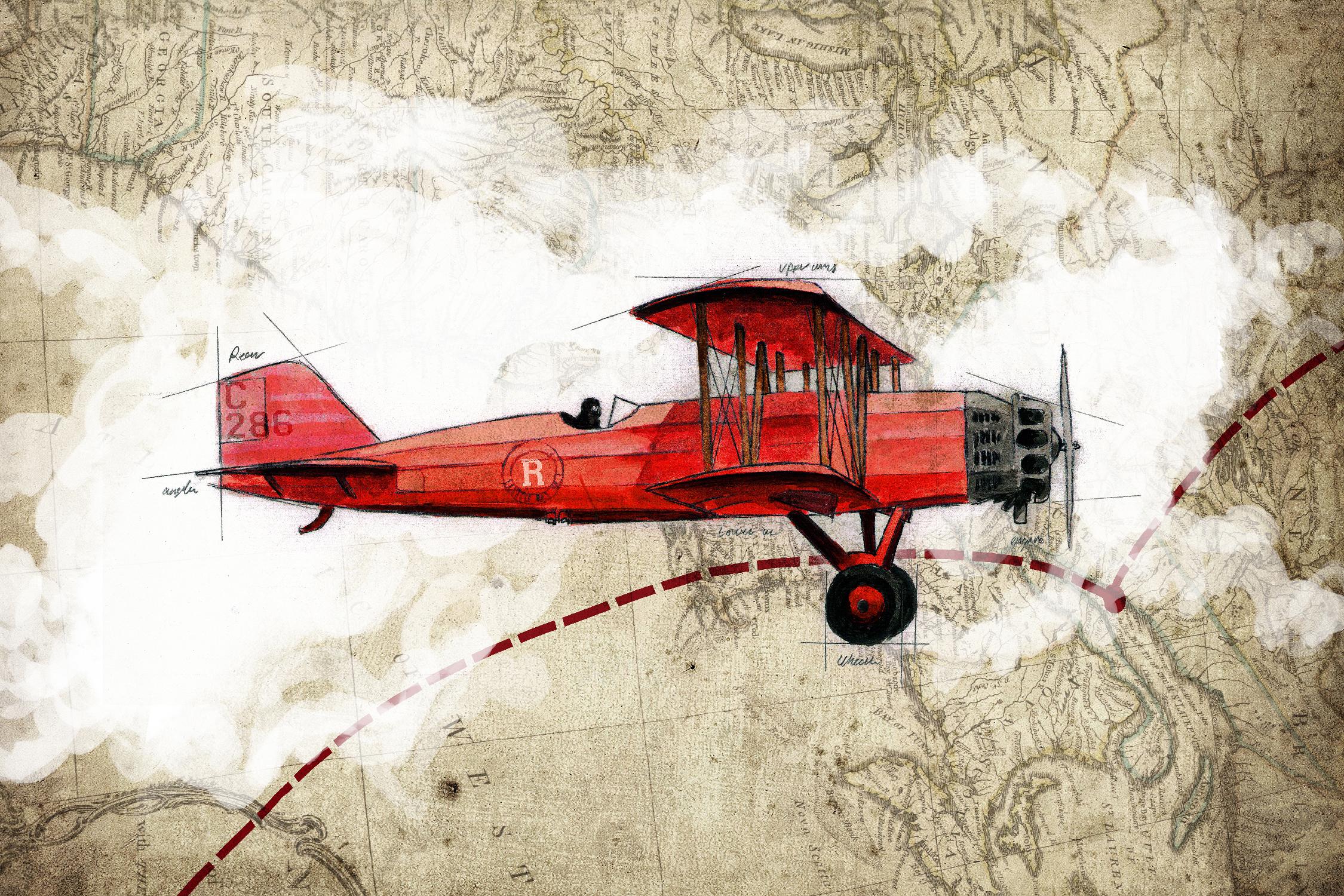 Biplane 3 by GraphINC Studio on GIANT ART - multicolor vintage