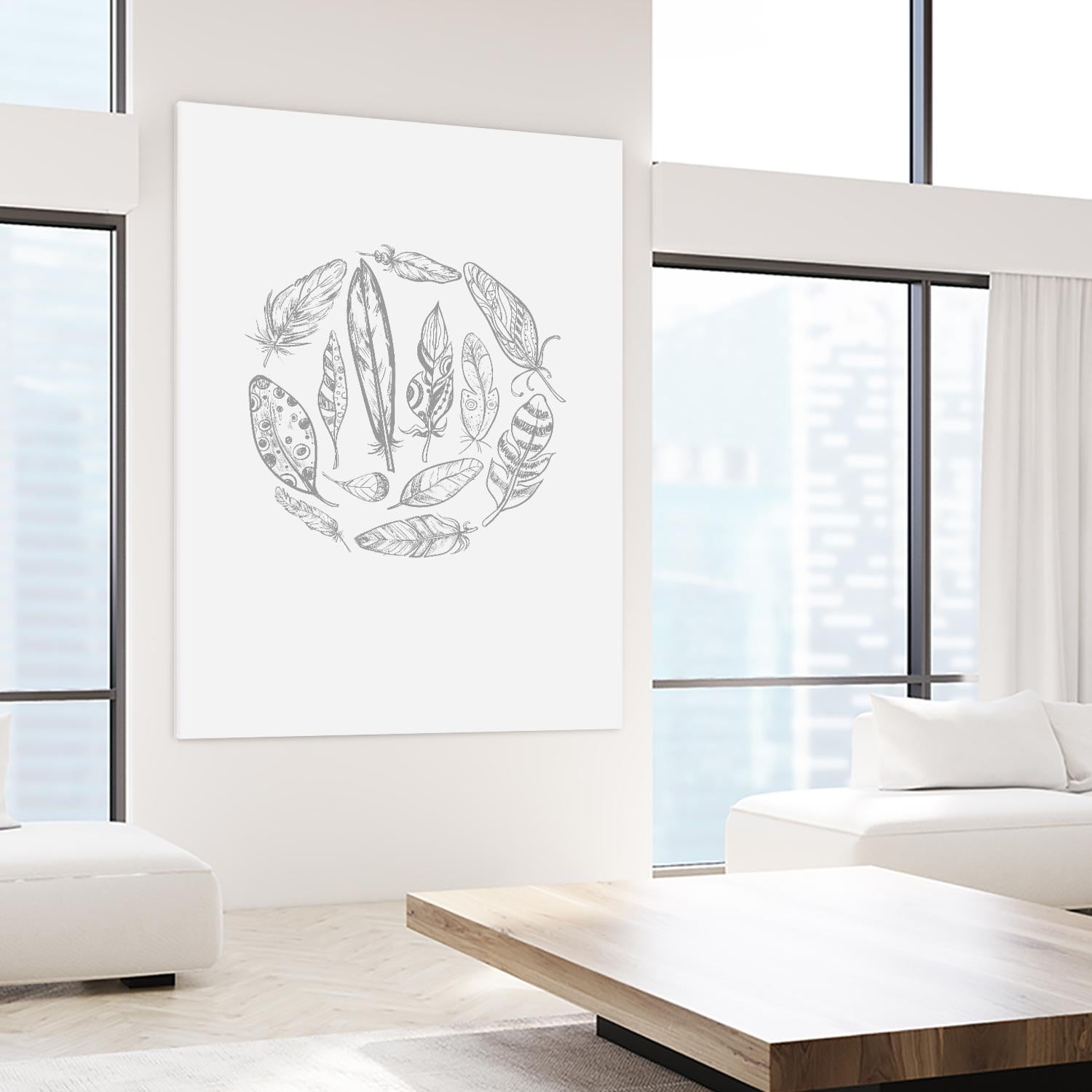 Feather Circle by Incado on GIANT ART - multicolor floral/still life