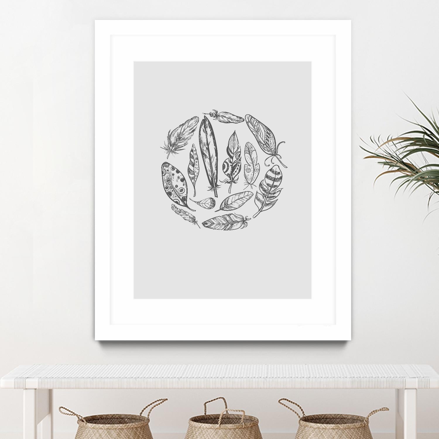 Feather Circle by Incado on GIANT ART - multicolor floral/still life