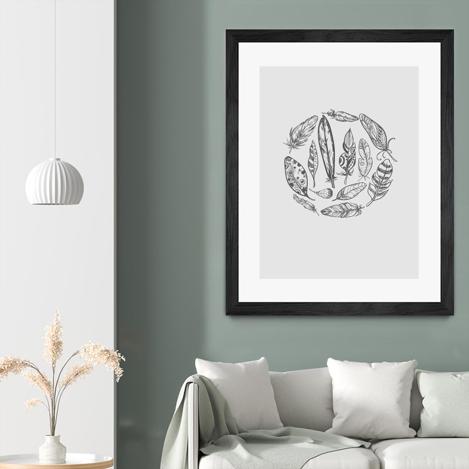 Feather Circle by Incado on GIANT ART - multicolor floral/still life