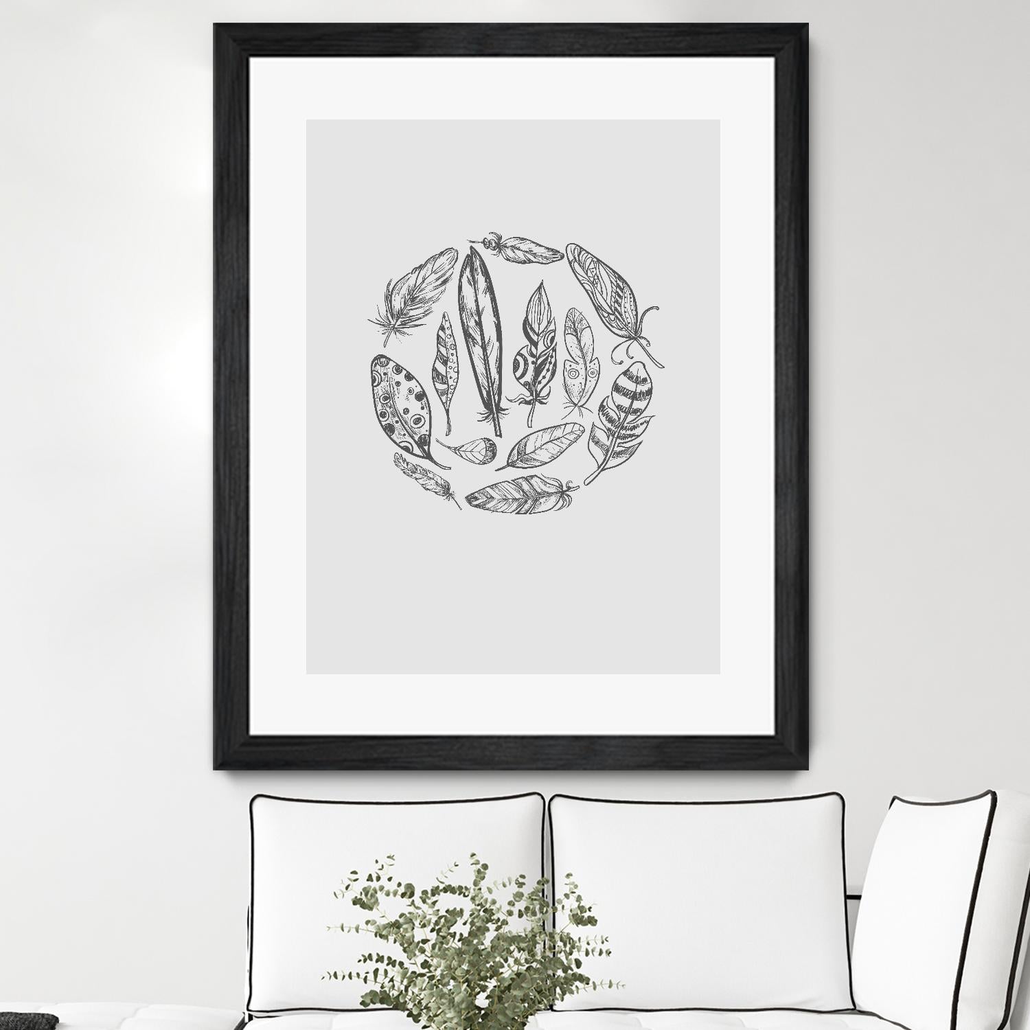 Feather Circle by Incado on GIANT ART - multicolor floral/still life