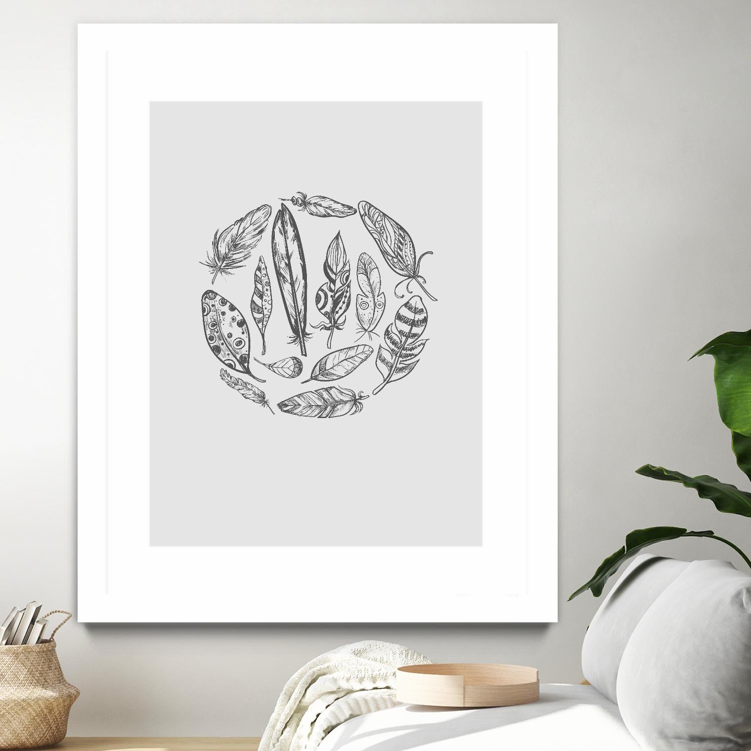 Feather Circle by Incado on GIANT ART - multicolor floral/still life