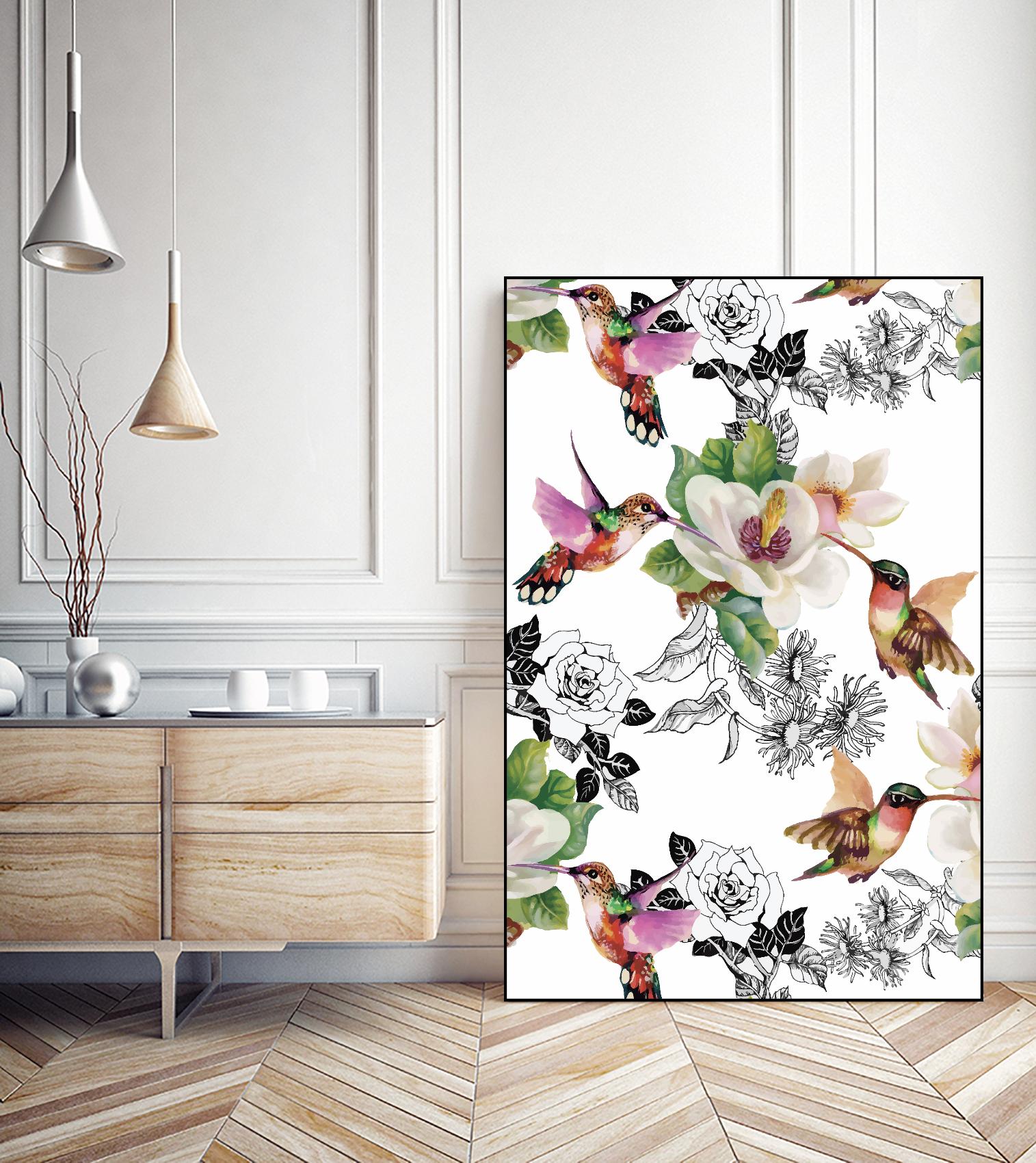 Colibris by Incado on GIANT ART - multicolor animals; floral/still life