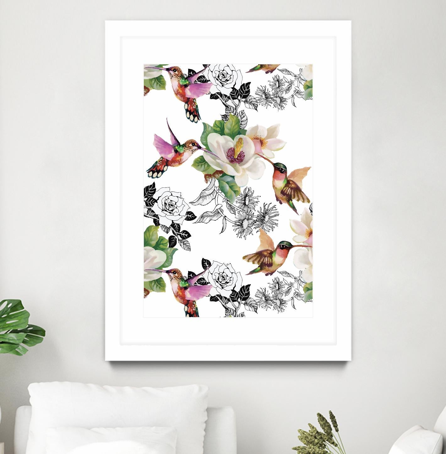 Colibris by Incado on GIANT ART - multicolor animals; floral/still life
