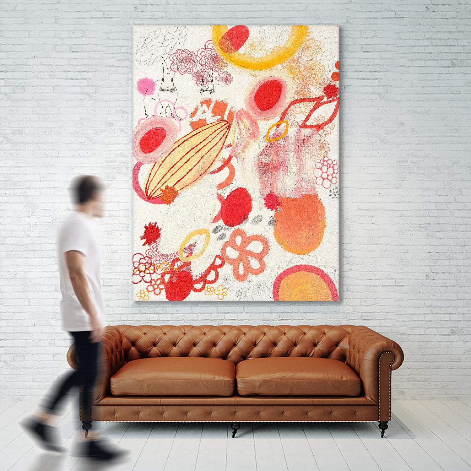Funnie Bunnies Go To Space by Maggie Kleinpeter on GIANT ART - multicolor abstracts; contemporary