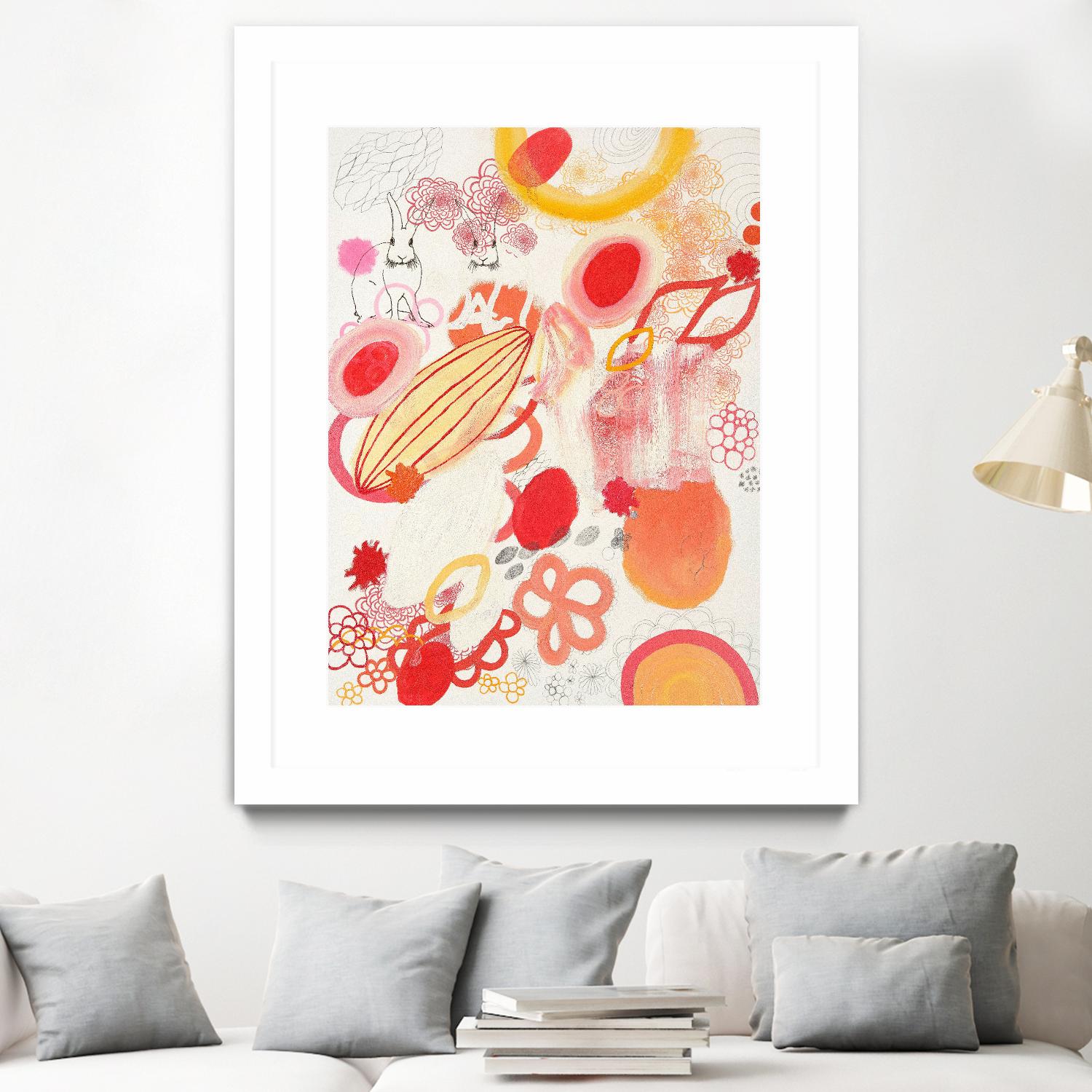 Funnie Bunnies Go To Space by Maggie Kleinpeter on GIANT ART - multicolor abstracts; contemporary