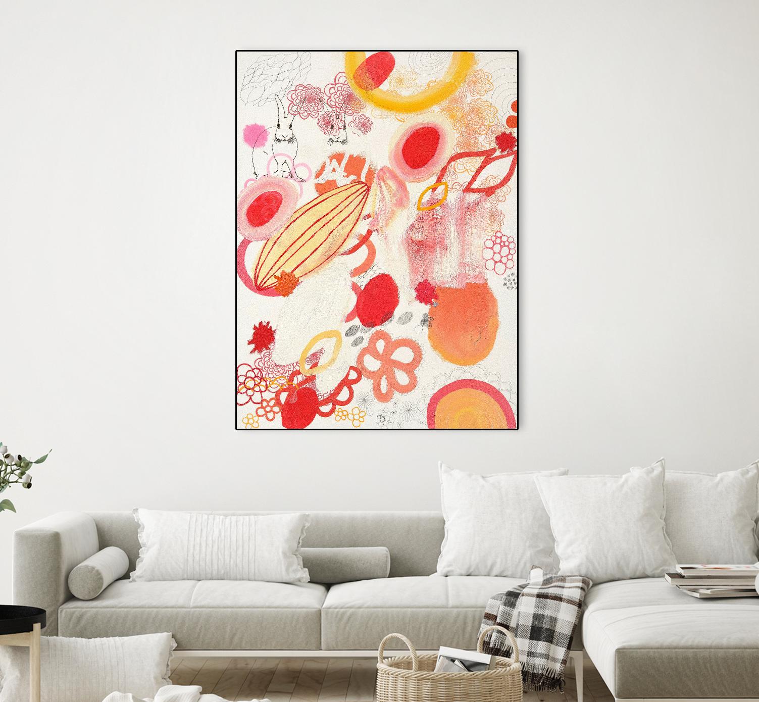 Funnie Bunnies Go To Space by Maggie Kleinpeter on GIANT ART - multicolor abstracts; contemporary
