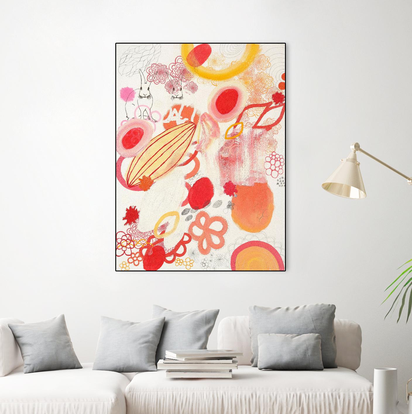 Funnie Bunnies Go To Space by Maggie Kleinpeter on GIANT ART - multicolor abstracts; contemporary