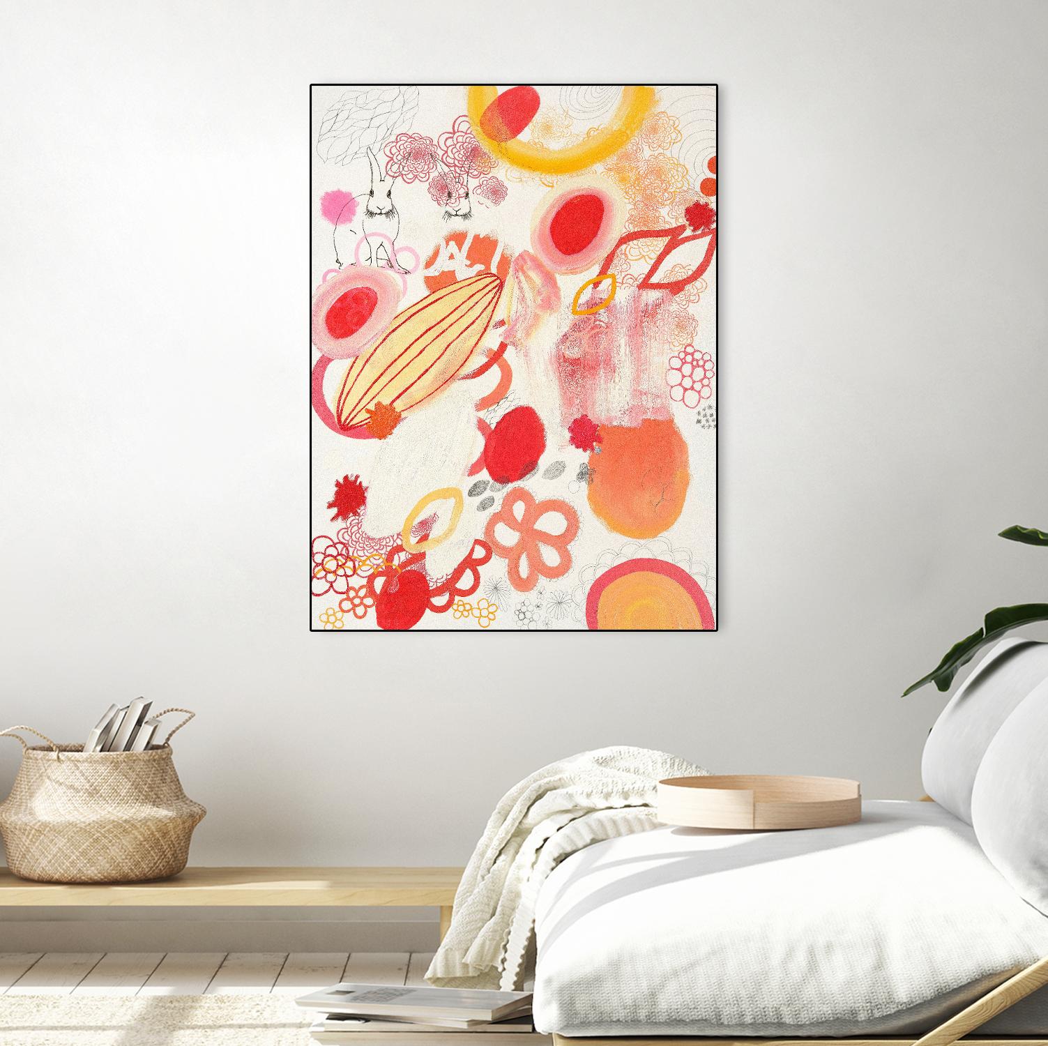 Funnie Bunnies Go To Space by Maggie Kleinpeter on GIANT ART - multicolor abstracts; contemporary