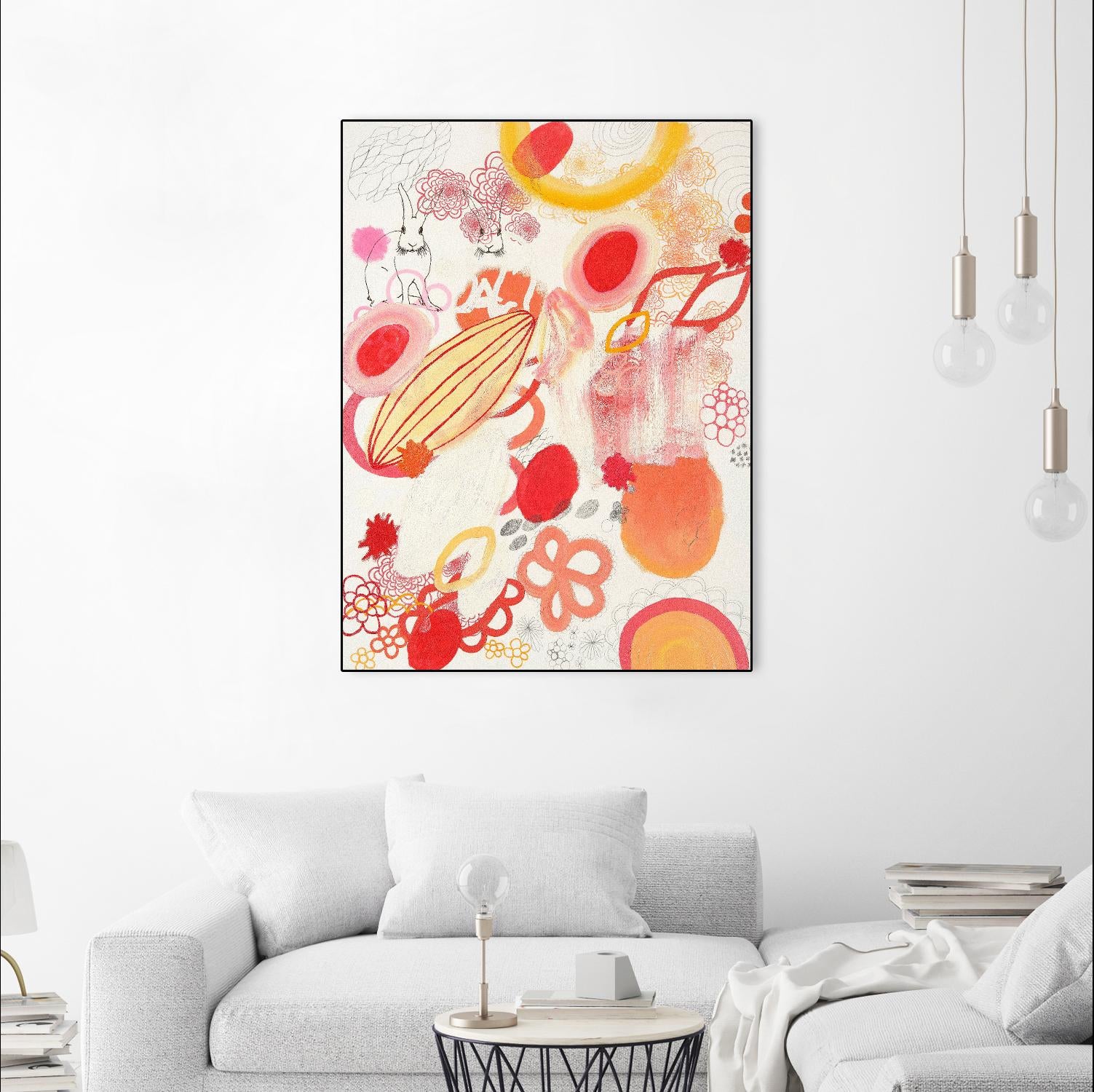 Funnie Bunnies Go To Space by Maggie Kleinpeter on GIANT ART - multicolor abstracts; contemporary