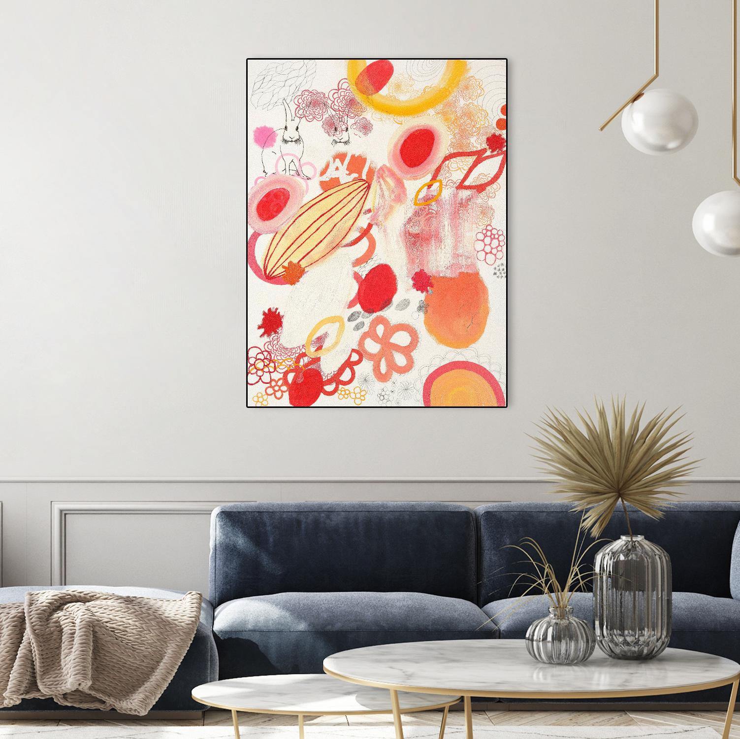 Funnie Bunnies Go To Space by Maggie Kleinpeter on GIANT ART - multicolor abstracts; contemporary