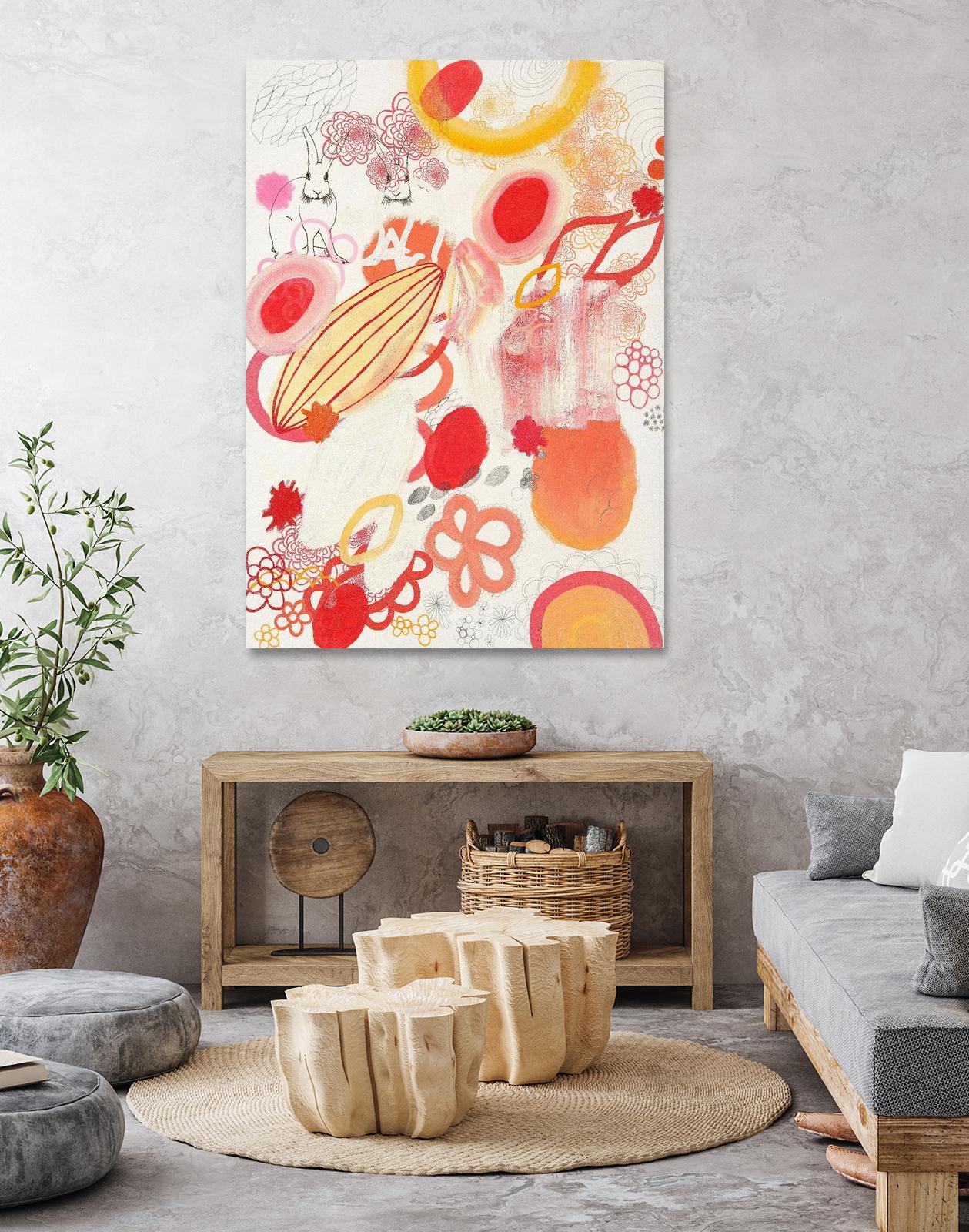 Funnie Bunnies Go To Space by Maggie Kleinpeter on GIANT ART - multicolor abstracts; contemporary