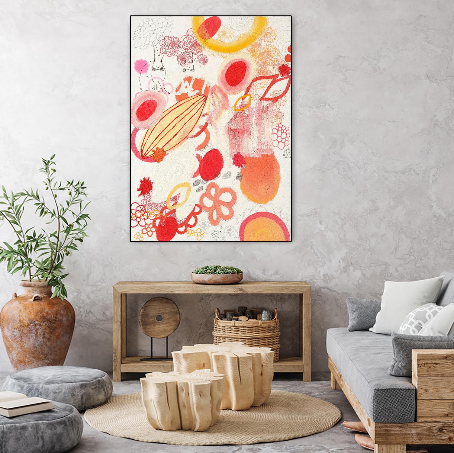Funnie Bunnies Go To Space by Maggie Kleinpeter on GIANT ART - multicolor abstracts; contemporary