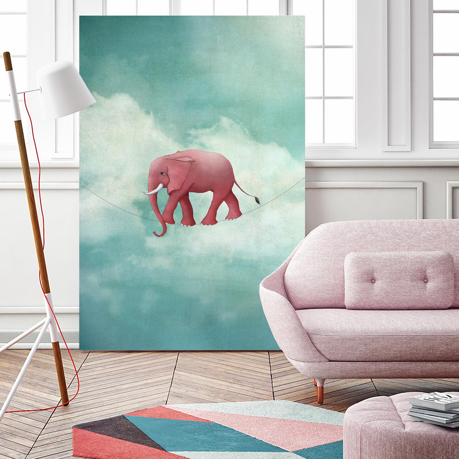 Walking on a Thin Line by Maja Lindberg on GIANT ART - multicolor urban/pop surrealism; children; animals