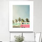Surf Bus Pink by Design Fabrikken on GIANT ART - multi coastal, landscapes, photography, beaches, cars, ocean, palm trees, surfing, tropical, transportation