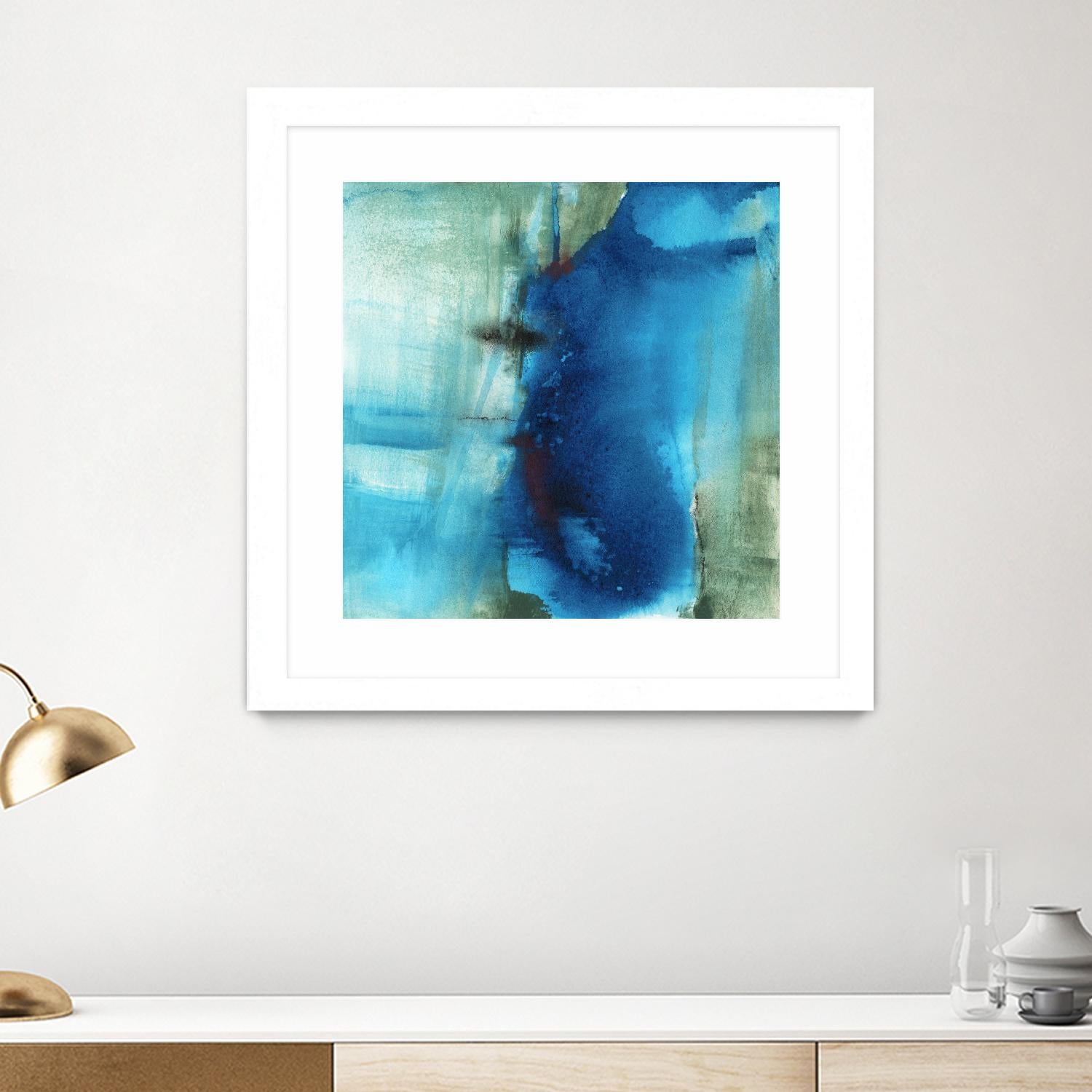 Another World I by Michelle Oppenheimer on GIANT ART - turquoise abstract