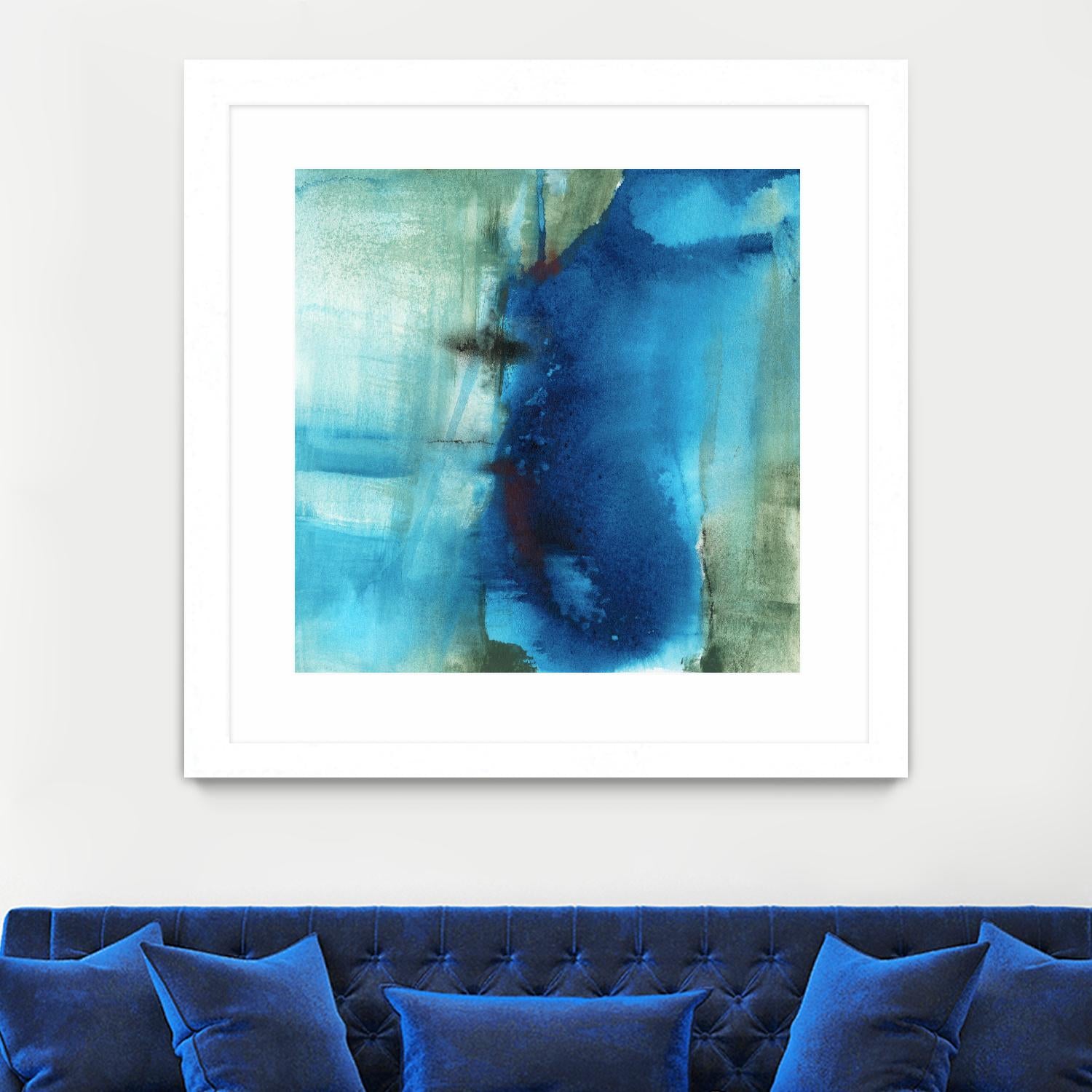 Another World I by Michelle Oppenheimer on GIANT ART - turquoise abstract